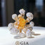 GIA CERTIFIED 14K GOLD 2.87 CTW NATURAL YELLOW DIAMOND & DIAMOND RING/PENDANT