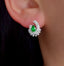 14K GOLD 1.05 CTW NATURAL EMERALD & DIAMOND EARRINGS