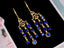 14K GOLD 5.83 CTW VIVID BLUE NATURAL SAPPHIRE & DIAMOND EARRINGS