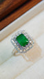 14K GOLD 2.03 CTW VIVID GREEN NATURAL EMERALD & DIAMOND RING