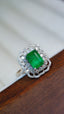 14K GOLD 2.03 CTW VIVID GREEN NATURAL EMERALD & DIAMOND RING