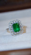 14K GOLD 2.03 CTW VIVID GREEN NATURAL EMERALD & DIAMOND RING