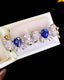 14K GOLD 2.18 CTW NATURAL SAPPHIRE & DIAMOND EARRINGS