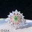 GIA CERTIFIED 14K GOLD 2.64 CTW NATURAL GREEN DIAMOND & DIAMOND RING