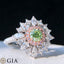 GIA CERTIFIED 14K GOLD 2.64 CTW NATURAL GREEN DIAMOND & DIAMOND RING