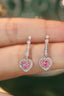 14K GOLD 0.62 CTW NATURAL PINK DIAMOND & DIAMOND EARRINGS