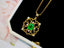 14K GOLD 1.14 CTW VIVID GREEN NATURAL EMERALD & DIAMOND PENDANT