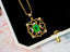 14K GOLD 1.14 CTW VIVID GREEN NATURAL EMERALD & DIAMOND PENDANT