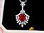 14K GOLD 2.43 CTW VIVID RED NATURAL RUBY & DIAMOND PENDANT