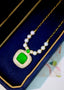 14K GOLD 4.90 CTW NATURAL EMERALD & DIAMOND NECKLACE