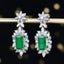 14K GOLD 3.76 CTW NATURAL EMERALD & DIAMOND EARRINGS