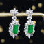 14K GOLD 3.76 CTW NATURAL EMERALD & DIAMOND EARRINGS