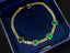 14K GOLD 2.60 CT VIVID GREEN NATURAL EMERALD BRACELET