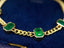 14K GOLD 2.60 CT VIVID GREEN NATURAL EMERALD BRACELET