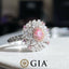 GIA CERTIFIED 14K GOLD 0.26 CT NATURAL PINK DIAMOND & DIAMOND RING