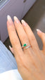 14K GOLD 0.69 CTW VIVID GREEN NATURAL EMERALD & DIAMOND RING