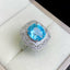 14K GOLD 5.75 CT NATURAL AQUAMARINE & DIAMOND RING