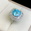 14K GOLD 5.75 CT NATURAL AQUAMARINE & DIAMOND RING