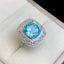 14K GOLD 5.75 CT NATURAL AQUAMARINE & DIAMOND RING