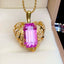 14K GOLD 21.30 CT NATURAL KUNZITE & DIAMOND PENDANT