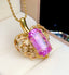 14K GOLD 21.30 CT NATURAL KUNZITE & DIAMOND PENDANT