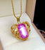 14K GOLD 21.30 CT NATURAL KUNZITE & DIAMOND PENDANT