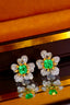 14K GOLD 1.26 CTW VIVID GREEN NATURAL EMERALD & DIAMOND EARRINGS