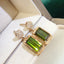 14K GOLD 3 CT NATURAL TOURMALINE & DIAMOND EARRINGS