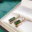 14K GOLD 3 CT NATURAL TOURMALINE & DIAMOND EARRINGS