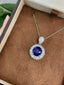 14K GOLD 4.59 CTW NATURAL SAPPHIRE & DIAMOND PENDANT