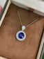 14K GOLD 4.59 CTW NATURAL SAPPHIRE & DIAMOND PENDANT