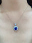 14K GOLD 4.59 CTW NATURAL SAPPHIRE & DIAMOND PENDANT