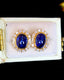 14K GOLD 2.61 CTW NATURAL SAPPHIRE & DIAMOND EARRINGS