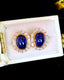 14K GOLD 2.61 CTW NATURAL SAPPHIRE & DIAMOND EARRINGS
