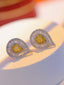 14K GOLD 1.00 CT NATURAL COLOR DIAMOND EARRINGS