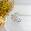 14K GOLD 0.96 CTW NATURAL YELLOW DIAMOND & DIAMOND RING