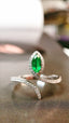 14K GOLD 0.41 CTW NATURAL EMERALD & DIAMOND RING