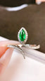 14K GOLD 0.41 CTW NATURAL EMERALD & DIAMOND RING