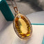 14K GOLD 34.95 CT NATURAL CITRINE & DIAMOND PENDANT