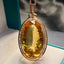 14K GOLD 34.95 CT NATURAL CITRINE & DIAMOND PENDANT