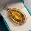 14K GOLD 34.95 CT NATURAL CITRINE & DIAMOND PENDANT