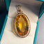 14K GOLD 34.95 CT NATURAL CITRINE & DIAMOND PENDANT