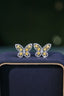 14K GOLD 1.56 CTW NATURAL YELLOW DIAMOND & DIAMOND & BUTTERFLY EARRINGS