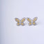 14K GOLD 1.56 CTW NATURAL YELLOW DIAMOND & DIAMOND & BUTTERFLY EARRINGS