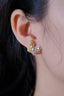 14K GOLD 1.56 CTW NATURAL YELLOW DIAMOND & DIAMOND & BUTTERFLY EARRINGS