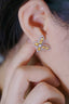 14K GOLD 1.56 CTW NATURAL YELLOW DIAMOND & DIAMOND & BUTTERFLY EARRINGS