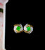 14K GOLD 0.71 CTW VIVID GREEN NATURAL EMERALD & DIAMOND EARRINGS