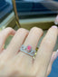 14K GOLD 0.58 CTW NATURAL PINK DIAMOND & DIAMOND RING