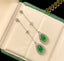 14K GOLD 4 CT VIVID GREEN NATURAL EMERALD & DIAMOND EARRINGS