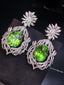 14K GOLD 26.21 CTW NATURAL TOURMALINE & DIAMOND EARRINGS